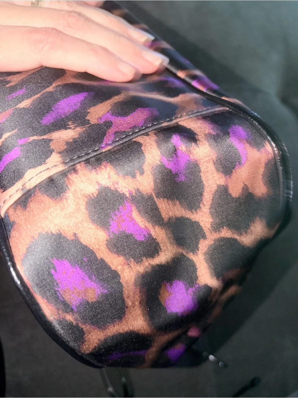 Coach Ocelot Leopard Print Shoulder Bag in Brown and Purple